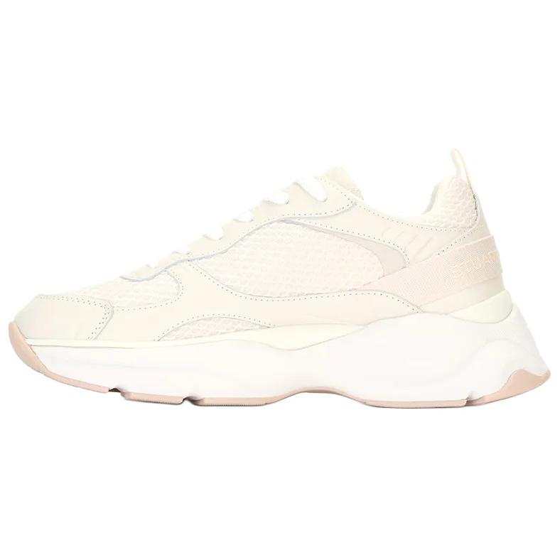 Stuart Weitzman Stuart Weitzman/SW Trainer Cow Leather Low top Casual Shoes 5cm Women's Ecru