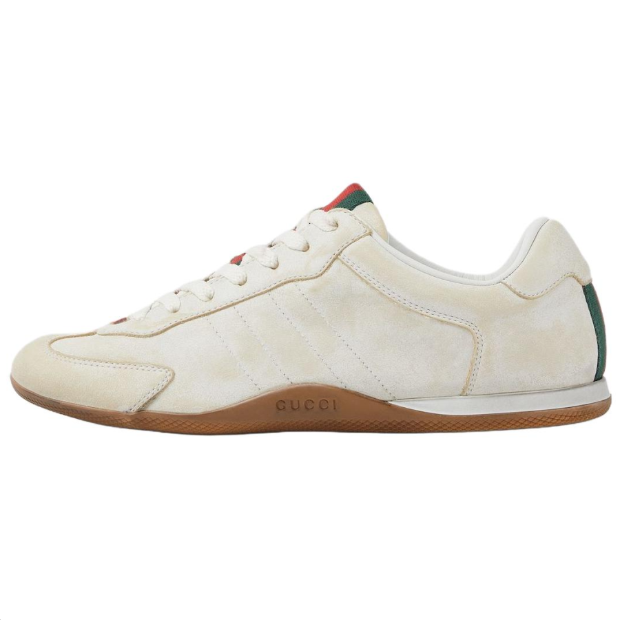 GUCCI Shift Leather Low top Casual Shoes 1cm Women's White
