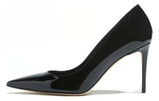 SERGIO ROSSI Cow Leather Slim Heel High Heels Women's Black
