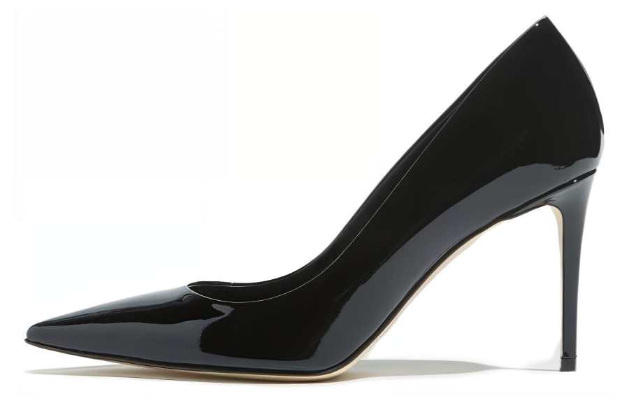 SERGIO ROSSI Cow Leather Slim Heel High Heels Women's Black