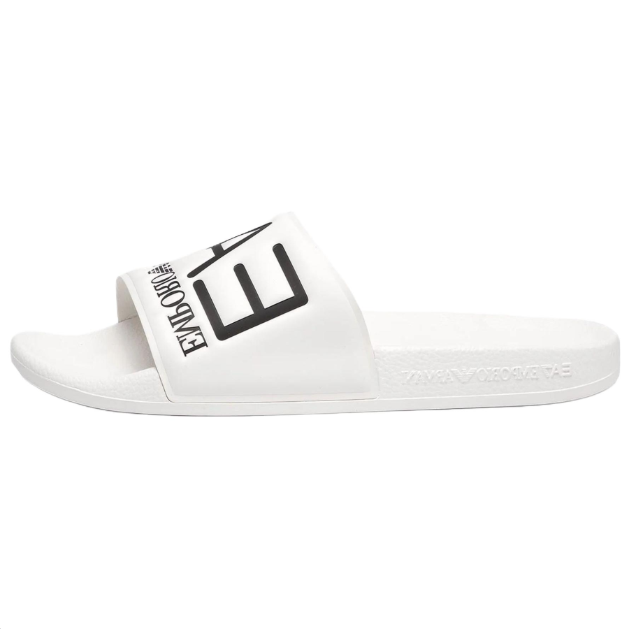 EMPORIO ARMANI Ea7 EMPORIO ARMANI Logo-embossed Faux-leather Slides