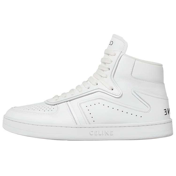 CELINE Z Trainer CT 01 Cow Leather High top Stylish Skateboarding Shoes Women's White