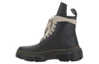 RICK OWENS /RO Leather Short Combat Boots Men's Black