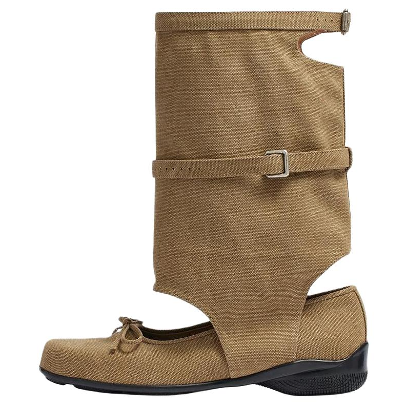 OPENyy OPENyy Canvas Ankle Boots Women's Khaki
