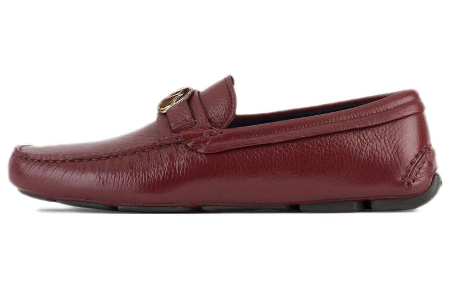 GIORGIO ARMANI ARMANI Leather Loafers Men's Dark Red