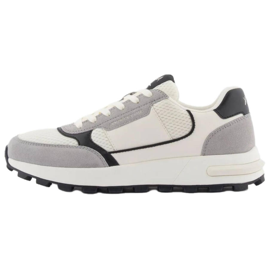 ARMANI EXCHANGE ARMANI EXCHANGEAE Cow Split Leather Low top Casual Shoes 3.6cm Men's Ecru