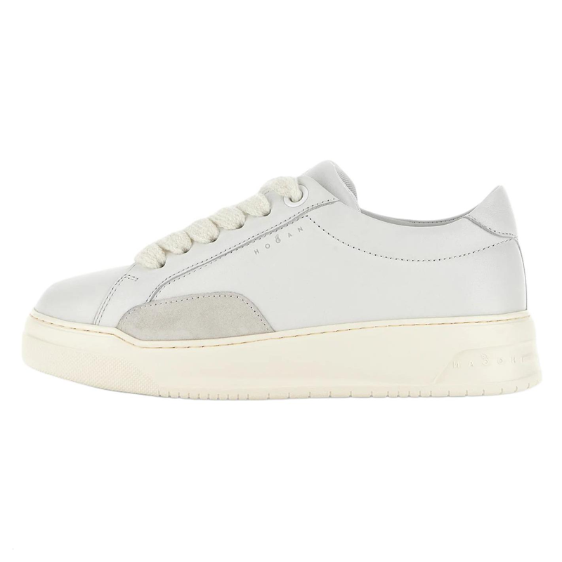 HOGAN Chamallow Leather Low top Casual Shoes Men's White Gray