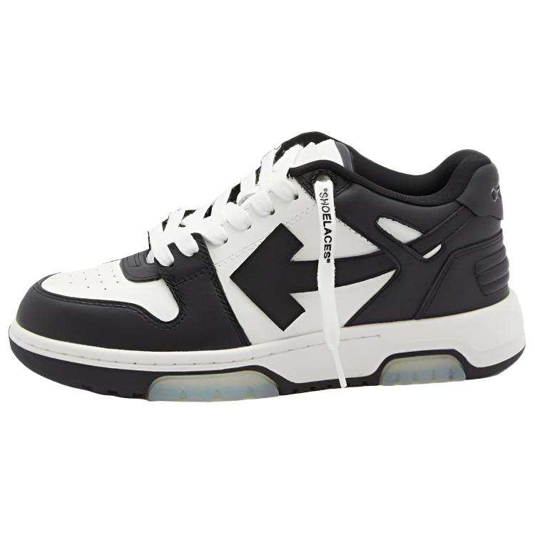 OFF-WHITE OFF WHITE Out Of Office Leather Low top Skateboard Shoes Men's Black White