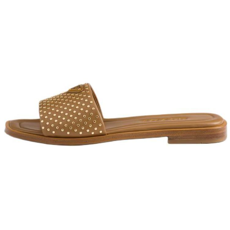 PRADA PRADA Quiet Slide Slippers Women's Caramel