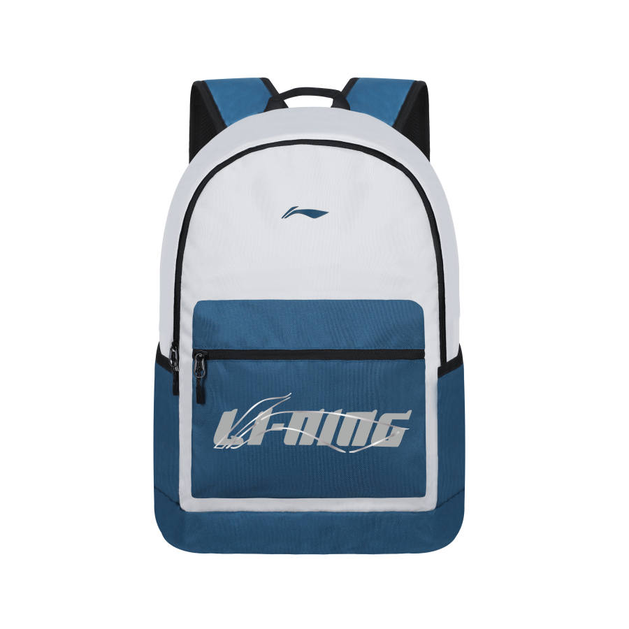 Li-Ning Li Ning Polyester Backpack Unisex Denim Blue/White Gray
