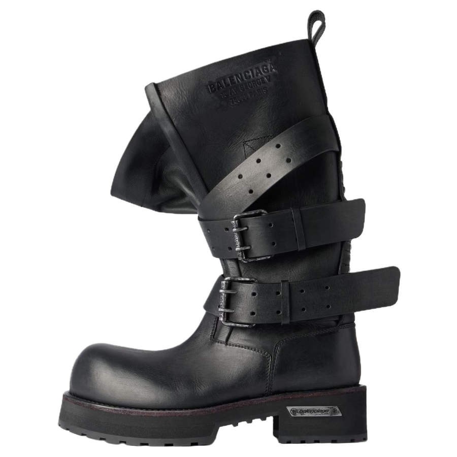 Balenciaga Venom Calfskin Knee high Boots Women's Black
