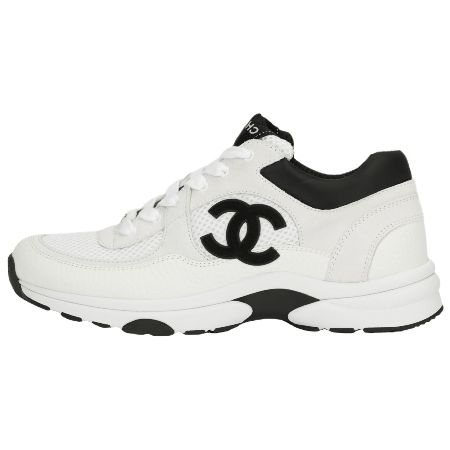 CHANEL 22K Autumn And Winter Low top Running Shoes Women's Beige White Black