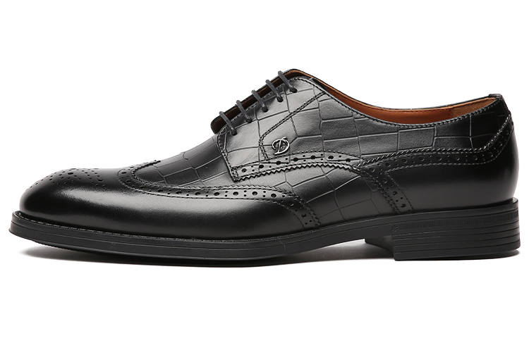 S.T.Dupont S. T.DUPONT Top Grain Cow Leather Dress Shoes Men's Black