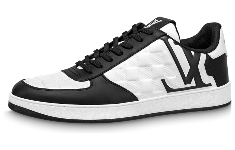 LOUIS VUITTON Rivoli Sneakers 'White Plaid With Black Side Logo'