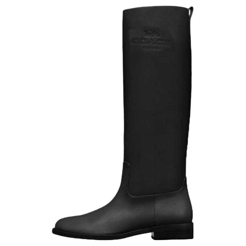 COACH COACH Leather Knee high Boots 4cm Women's Black