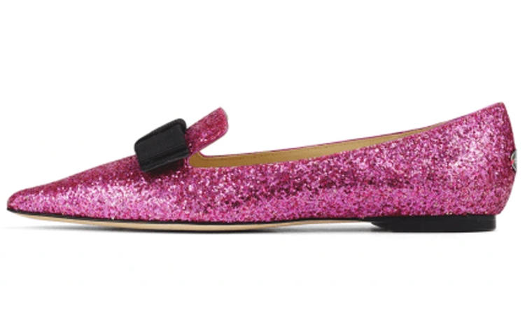 Jimmy Choo Gala Glitter Flat Shoes Women's Pink