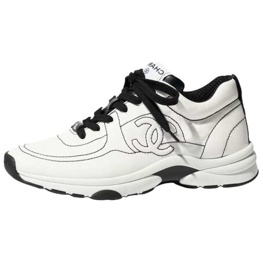 CHANEL Canvas Low top Casual Shoes Men's White