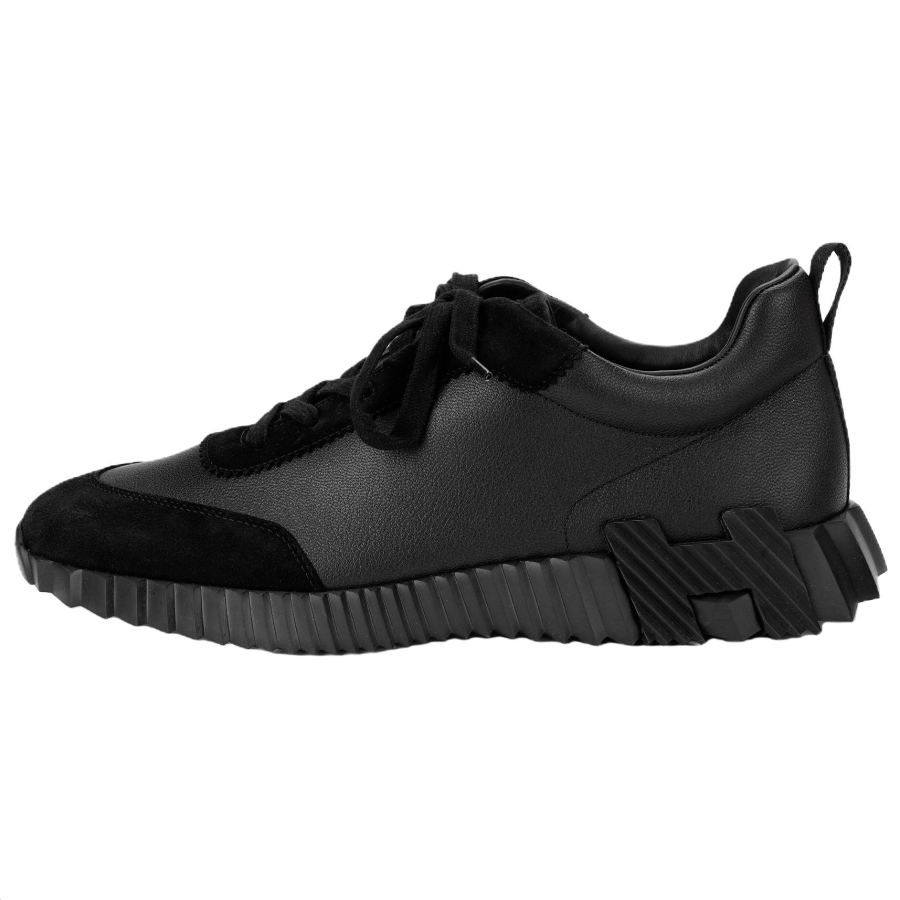 HERMES HERMES Leather Low top Casual Shoes Men's Black