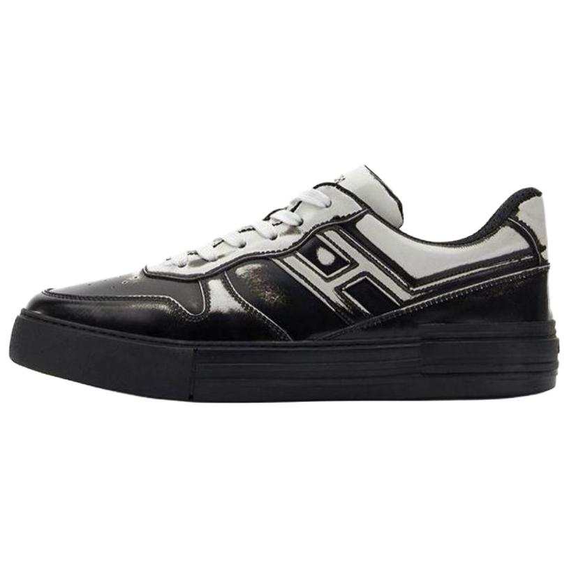 HOGAN H630 Leather Low top Skateboard Shoes Men's Black