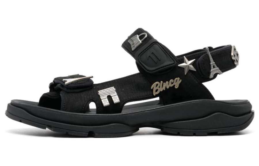 Balenciaga Fabric Beach Sandals Men's Black
