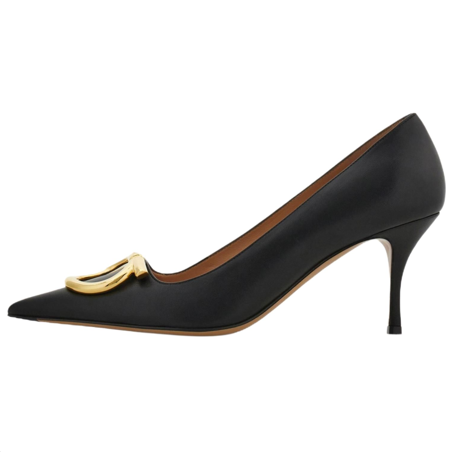 FERRAGAMO Gancini Slim Heel High Heels 7cm Women's Black