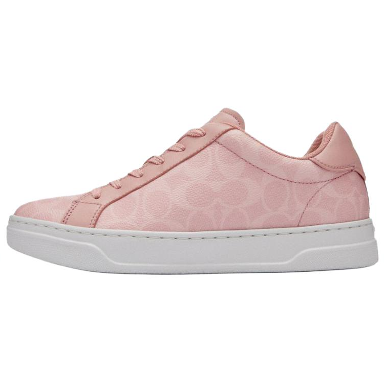 COACH Highline Signature Leather Low top Skateboard Shoes Women's Pink
