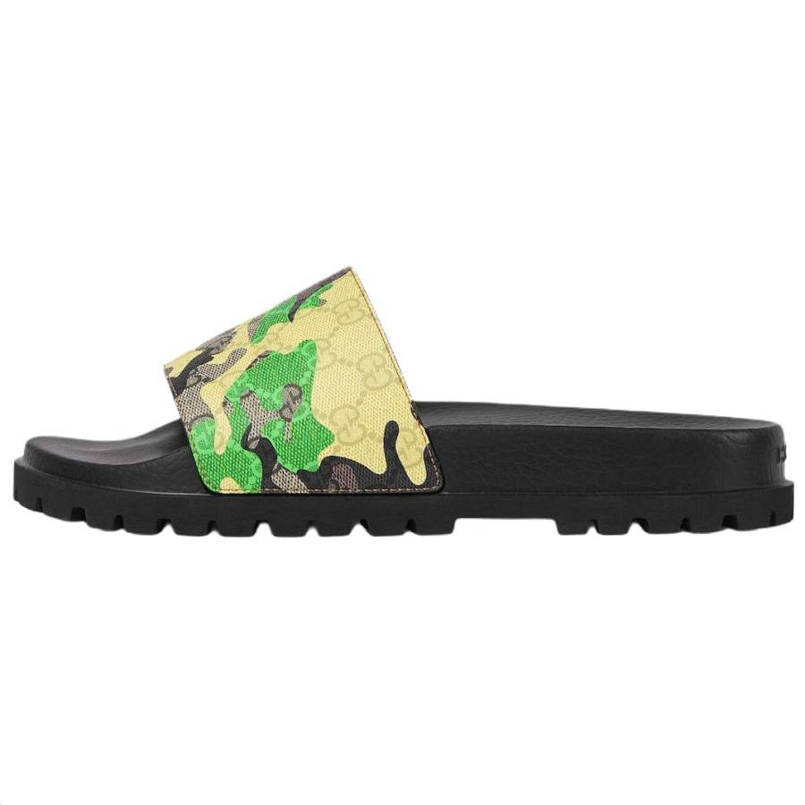 GUCCI GUCCI Slide Slippers Men's Black Yellow