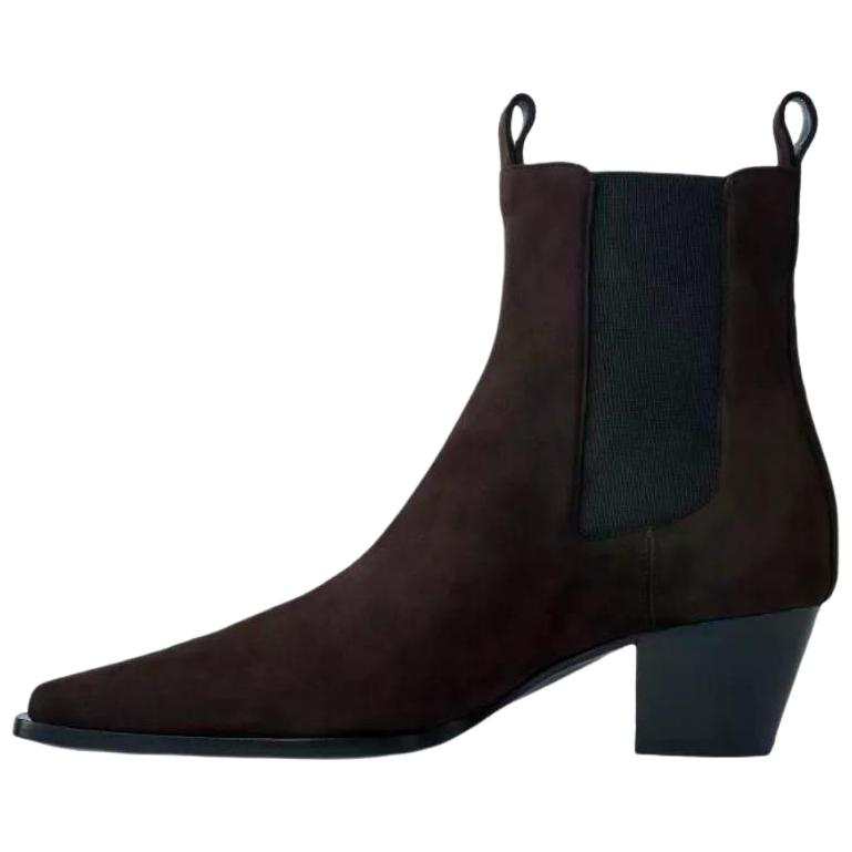 Toteme 80mm suede pointed-toe boots Women's
