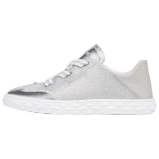 Jimmy Choo Diamond Light Flex F Light Flex/F Leather Low top Skateboard Shoes Women's Silver