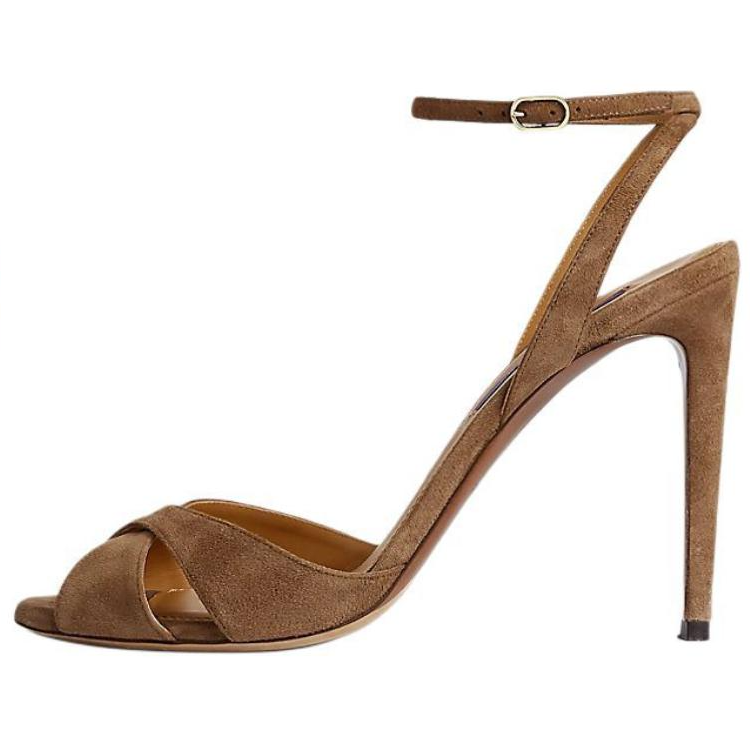 Ralph Lauren Collection Kandice One Strap Sandals 10cm Women's Brown