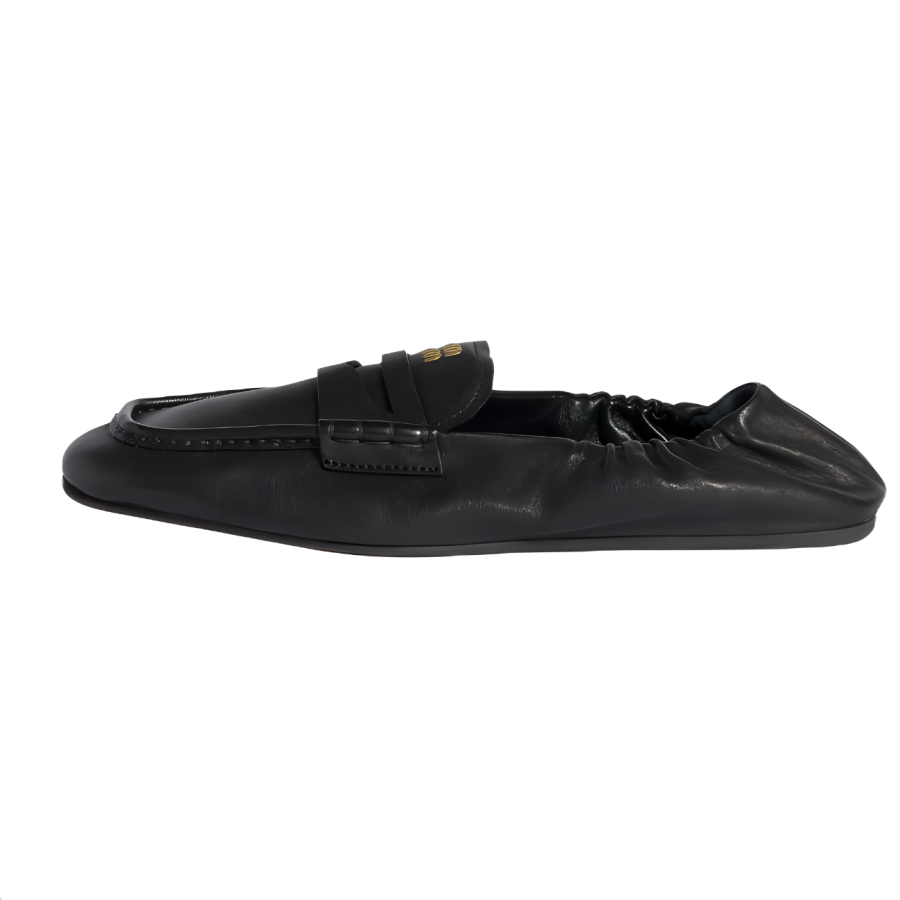 MIU MIU FW24 Leather Loafers Women's Black