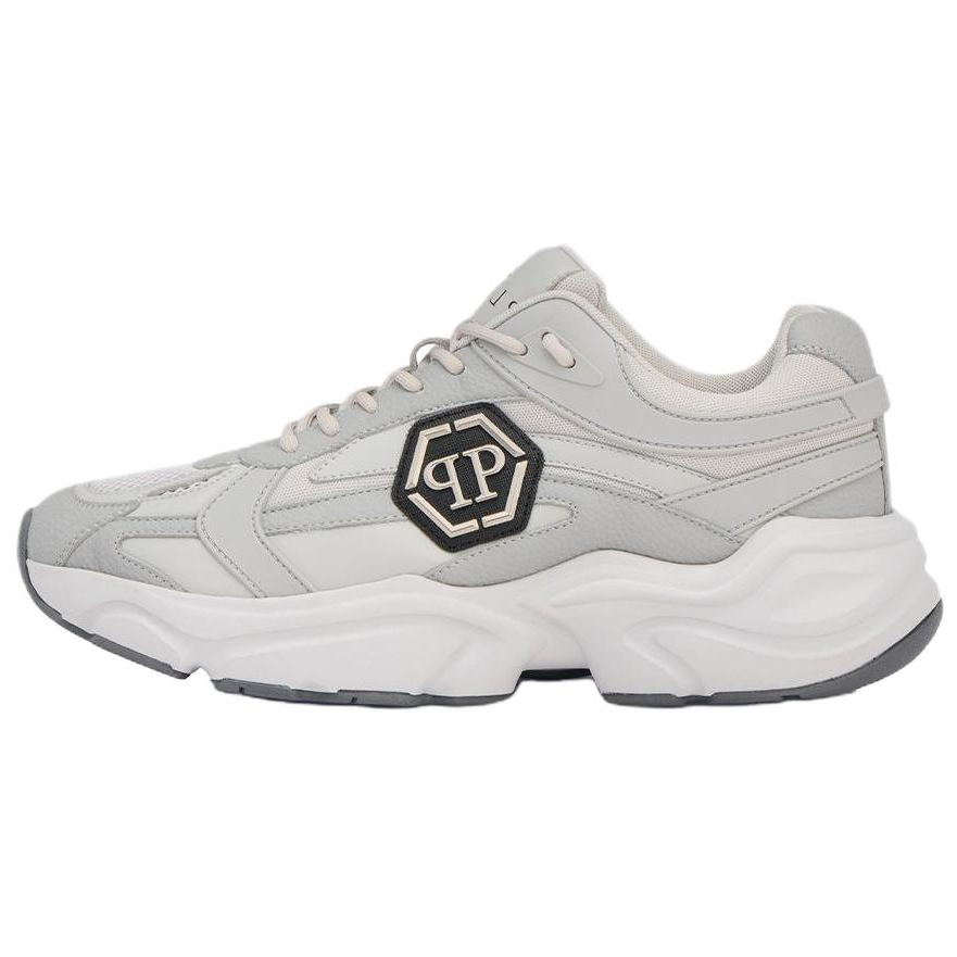 PHILIPP PLEIN Cow Leather Low top Casual Shoes Unisex Gray