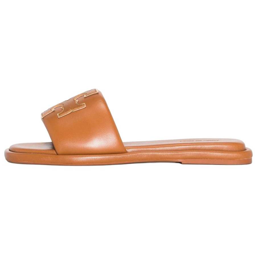 TORY BURCH Double T Sport Slide Sandal Bourbon Miele Gold Women's