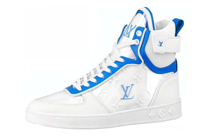 LOUIS VUITTON Boombox Ankle Sneakers 'White Blue' Women's