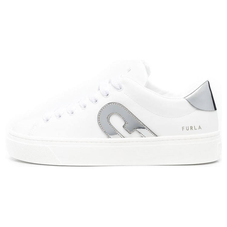 Furla Leather Low top Skateboard Shoes Women's White