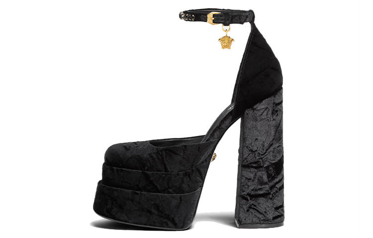 VERSACE VERSACE Chunky Heel High Heels Women's Black