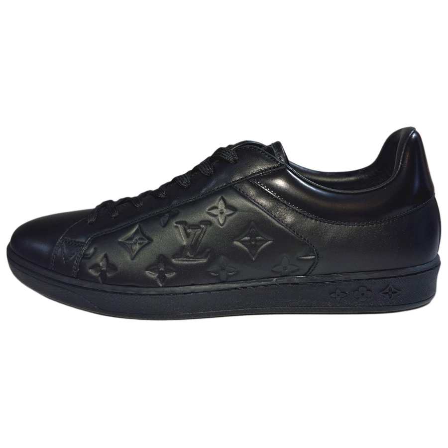 LOUIS VUITTON Luxembourg Leather Low top Skateboard Shoes Men's Black