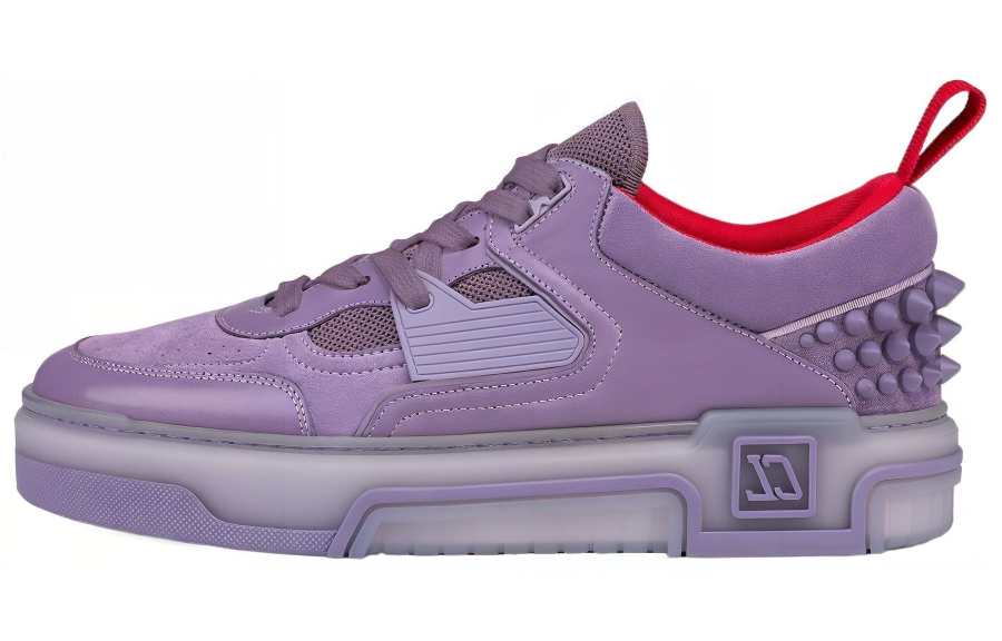Christian Louboutin CL Leather Low top Skateboard Shoes Men's Purple