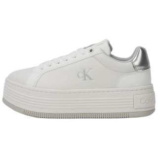 CKJ CALVIN KLEIN JEANS Low top Skateboard Shoes Women's White & Silver