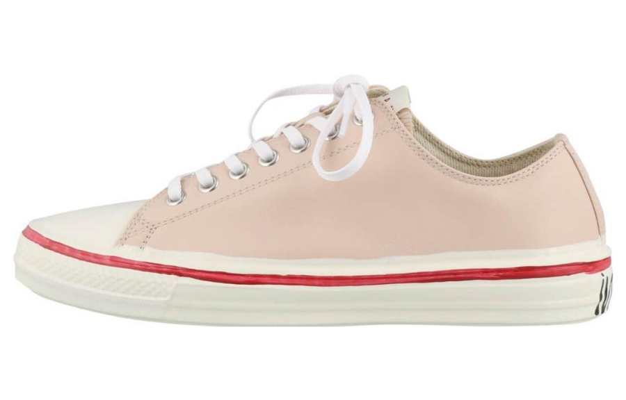 MARNI Leather Low top Stylish Skateboarding Shoes Women's Pink