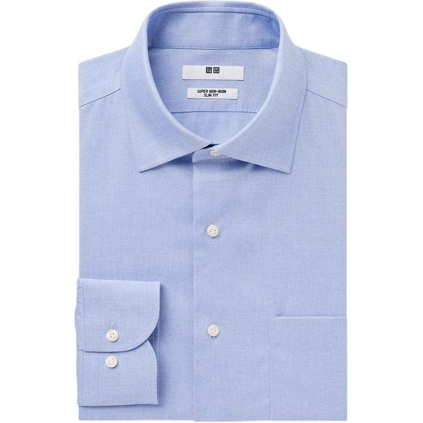 UNIQLO Shirts Men's Light Blue Lapel Moderate