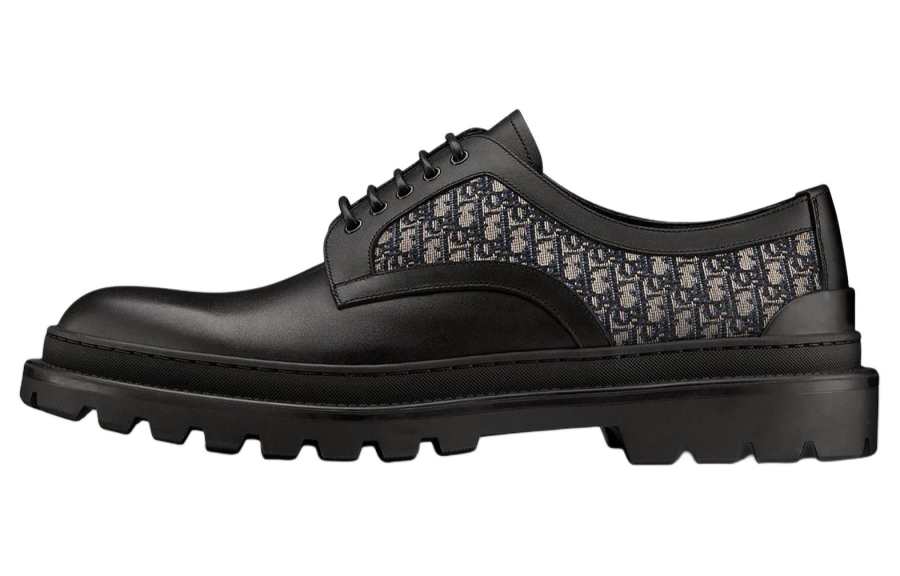 DIOR Explorer Derby Cow Split Leather Casual Leather Shoes Men's Pitch Black
