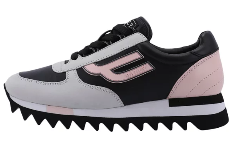 BALLY Lace Up Abrasion Resistant Abrasion Resistant Low top Sports Casual Shoes Women's Gray Black Pink