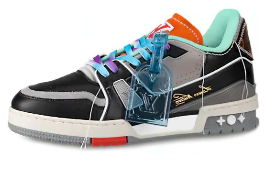 LOUIS VUITTON Trainer Low top Stylish Skateboarding Shoes Men's Blue Green