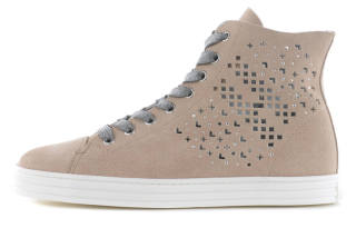 HOGAN R182 High top Skateboard Shoes Women's Light Pink