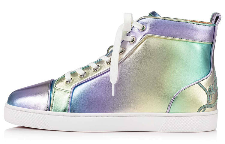 Christian Louboutin CL Leather High top Skateboard Shoes Men's