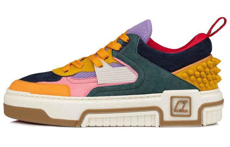 Christian Louboutin CL LUBOTING Astroloubi Low top Skateboard Shoes Men's Yellow Green Pink