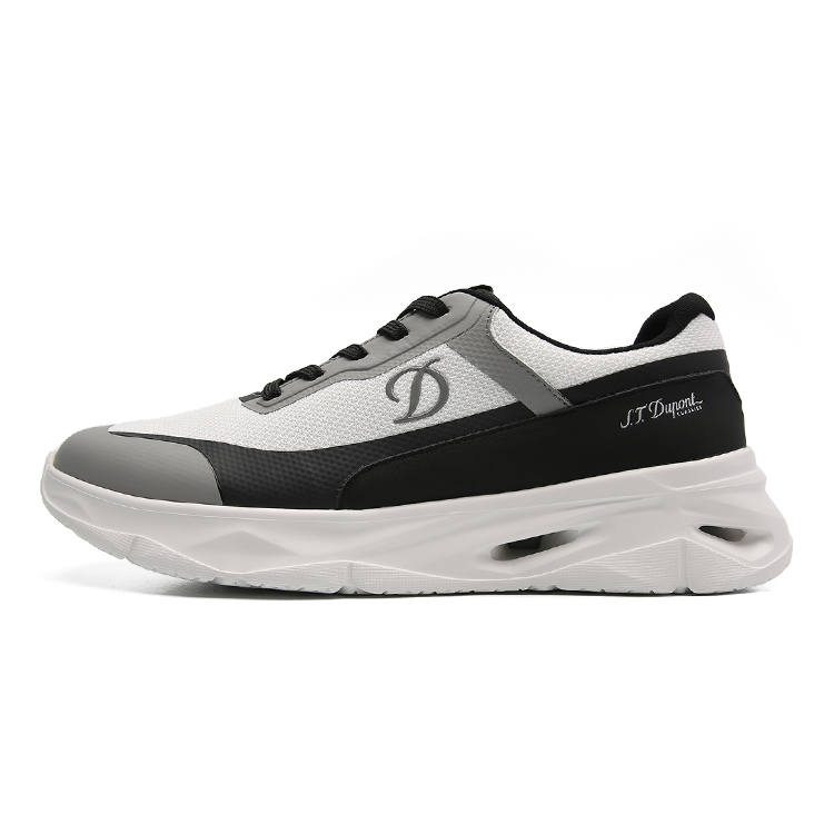 S.T.Dupont S. T.DUPONT Textile, Cow Leather Casual Shoes Men's White/Black