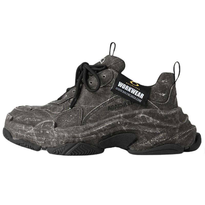 Balenciaga Triple S Low top Chunky Sneakers Men's Black