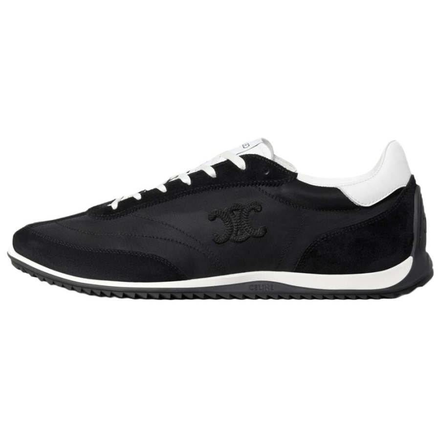 CELINE Triomphe Racer Cow Leather Low top Casual Shoes Men's Black